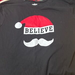 Old Navy Black 'Believe' Santa Hat Tee